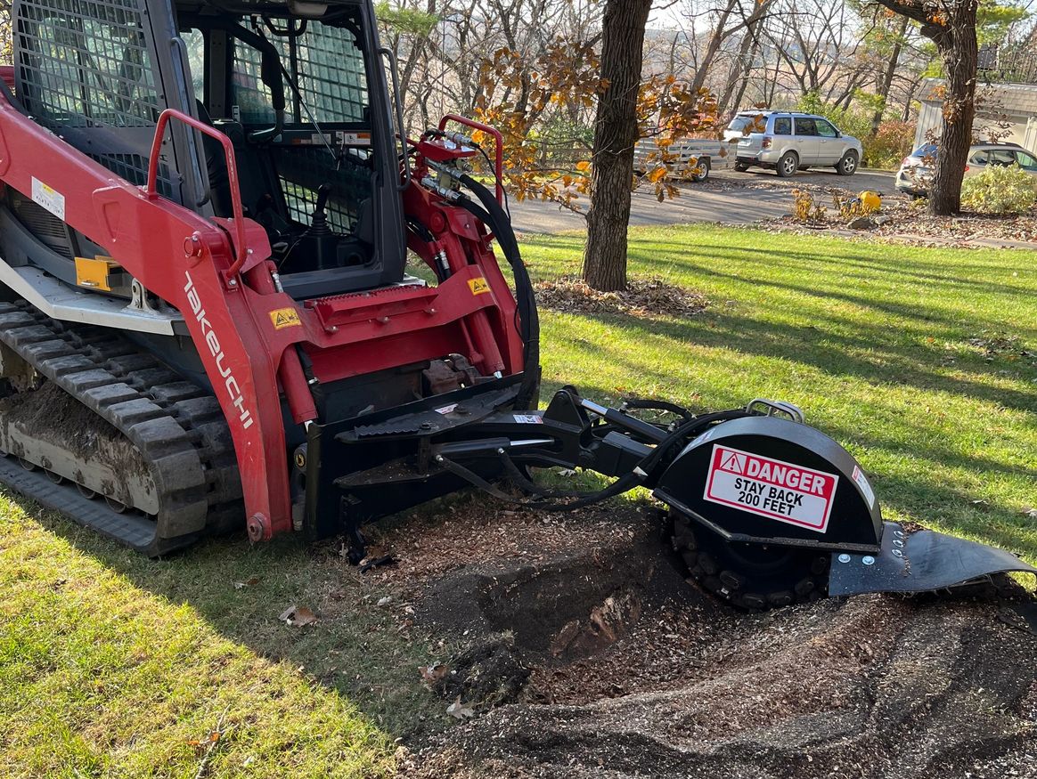 Stump grinding or removal